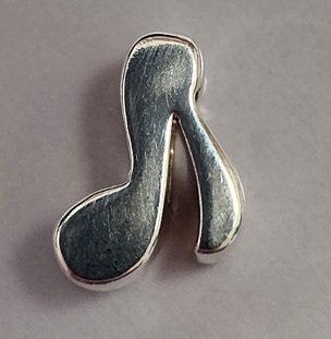 Sterling Large Hole Bead - #509 Music Note
