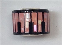 Sterling Large Hole Bead- Pink Mother of Pearl Piano Keys