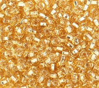 Taiwanese Size 11/0 Seed Bead - Silver Lined Gold - #S22D
