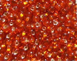 Taiwanese Size 11/0 Seed Bead - Silver Lined Orange - 410