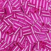 Taiwanese #3 Bugle Bead - Silver Lined Hot Pink #B35R