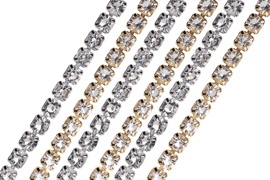 Plated Tennis Rhinestone Cup chain - 4mm - CH937