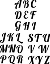 Tulip Sticky Fabric Stencils - Script Alphabet
