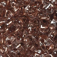 Czech Twin Bead - Crystal Copper Lined