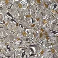 Czech Twin Bead - Crystal Silver Lined