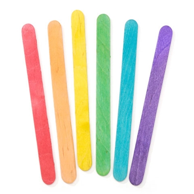 Colored Wooden Craft Sticks - Assorted Colors