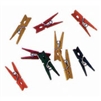 Mini Wooden Spring Clothespins - Assorted Colors 1"