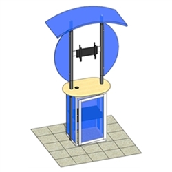 Trade show Monitor Kiosk Stand and Cabinet Modular Exhibit Display Kit 01 Compliment your Linear Trade Show Display while adding excitement and attention to your trade show booth with these sleek attractive Linear Monitor Trade Show Kiosk Kit