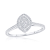 Sterling Silver Double Frame Marquise Diamond Ring - (95 Stones)