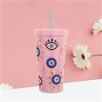 Bling Evil Eye Studded 17oz Stainless Steel Tumbler