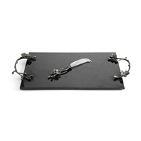 Black Orchid Cheese Board w/ Knife LG