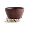 Olive Branch Gold Wood Bowl