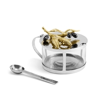 Olive Branch Condiment Container with Spoon