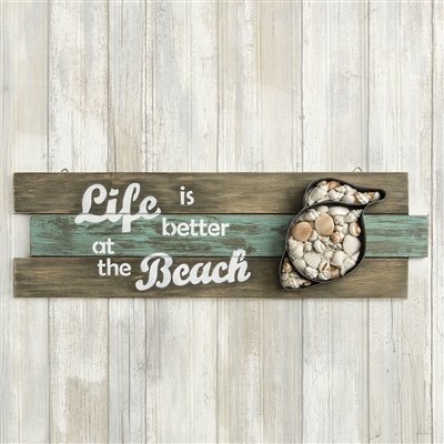 Shell Wall sign - 'Life is better at the Beach