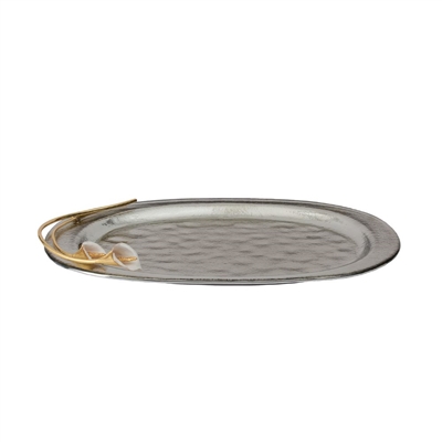 CALLA LILY GLASS TRAY gold