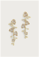 Orchid PavÃ© Clear White Dangle Earrings