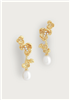 Orchid With Pearl Drop Earrings