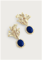 Kelp With Lapis Drop Earrings