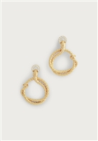 Serpent Holding Ring Hoop Earrings