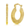Yellow Gold Textured 20mm Hoop Earrings - 14K Gold