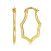 Yellow Gold Geometric Hoop Earrings - 14K Gold