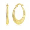 Yellow Gold Lined 20mm Hoop Earrings - 14K Gold