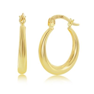 Yellow Gold 18mm Hoop Earrings - 14K Gold