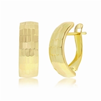 14K Yellow Gold Half Hoop D-C Earrings