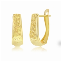 14K Yellow Gold Diamond-Cut 13mm Hoop Earrings