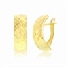 14K Yellow Gold D-C Wide Half Hoop Earrings