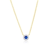 14K Yellow Gold, 3mm Round Sapphire (0.16ct) & Dia