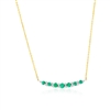 14K Yellow Gold, Round 0.36ct Emerald, Graduating Diamond Necklace - (28 Stones)