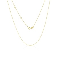 14K Yellow Gold 0.68mm, Double Ring Extension, Diamond-Cut Cable Chain