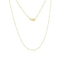 14K Yellow Gold Station Diamond-Cut Bead Chain