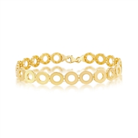 14K Yellow Gold Open Polished Circle Bracelet