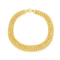 14K Yellow Gold Triple Oval Row Bracelet