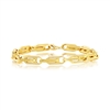 14K Yellow Gold Link Textured Bracelet