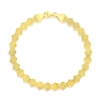 14K Yellow Gold, Lined Hexagon Bracelet