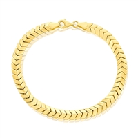 14K Yellow Gold, 5.5mm Chevron Style Bracelet