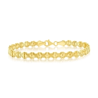 14K Yellow Gold, 'X' Design 5mm Bracelet