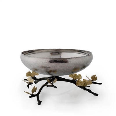 Butterfly Ginkgo Footed Centerpiece Bowl