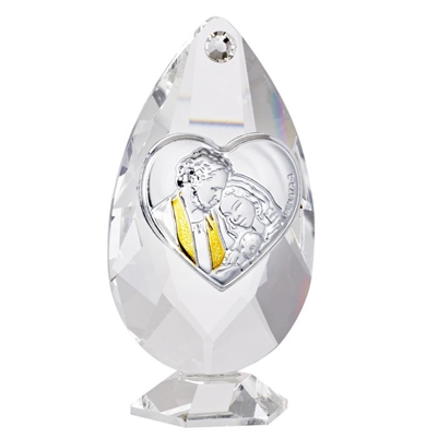 Debora Carlucci Tear Drop Shaped 24% Crystal and Argento Mother and Child Icon #32739
 
Dimensions(LxWxH): 3x2x3.5