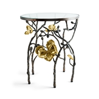 Gold Orchid Accent Table