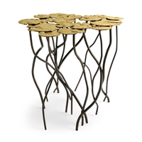 Gold Lily Pad Accent Table