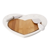 Debora Carlucci White Porcelain and Wood 3pc Cheese Cutting Board