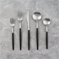 Sojourn Black POM Satin 20-Piece Flatware Set