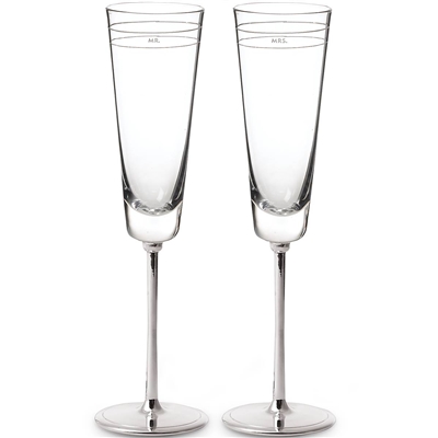 Darling Pointâ„¢ "Mr." and "Mrs." 2-piece Champagne Flute Set