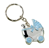 Blue Baby Carriage Design Key Chains