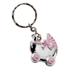 Pink Baby Carriage Design Key Chains