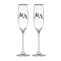 Bridal Party Mr. & Mr. 2-Piece Champagne Flute Set